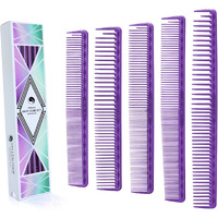 Vellen Hair Ultimate Cutting Comb For Men Women, Unbreakable Pei Material 430F Heat Resistant Barber Combs For Hairdressers , Combs Fine Teeth And Extra Wide Tooth Combs For Hair Stylist , 5-Pack