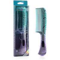 Candybrush Shatterproof Pc Wide Tooth Comb For Thick Hair - Unbreakable Detangler For Women & Teens Travel, Salon Grade Gradient Hair Styling Tool With Lux Pet Case Cyan-Purple