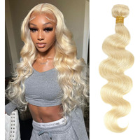Dmkeep 613 Bundles Human Hair 26 Inch - 12A Blonde Body Wave Bundles 100% Unprocessed Brazilian Virgin Hair Single Bundle 100G Quick Weave Real Human Hair Extensions