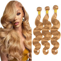 18 20 22 Inch Honey Blonde Body Bundles Human Hair Color 27 Bundles Blonde Body Wave Human Hair Wet And Wavy Brazilian Hair Weave Bundles Unprocessed Brazilian Virgin Hair Extension