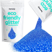Hemway Eco Friendly Biodegradable Glitter 100G / 3.5Oz Bio Cosmetic Safe Sparkle Vegan For Face, Eyeshadow, Body, Hair, Nail And Festival Makeup - Ultrafine (1/128"" 0.008"" 0.2Mm) - Sapphire Blue