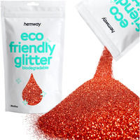 Hemway Eco Friendly Biodegradable Glitter 100G / 3.5Oz Bio Cosmetic Safe Sparkle Vegan For Face, Eyeshadow, Body, Hair, Nail And Festival Makeup - Ultrafine (1/128"" 0.008"" 0.2Mm) - Red Holographic