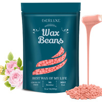 Everluxe Wax Beads-1Lb Pink Hard Wax Beads For Hair Removal-Waxing Beads For Sensitive Skin With Rose Extract-Perfect For Bikini/Brazilian/Face/Body Waxing-At Home Beads For Women Men