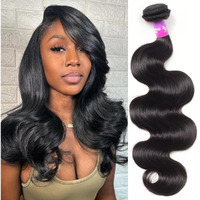 12A Human Hair Bundles 100G Body Wave Bundles Human Hair Extensions 18 Inch Brazilian Virgin Body Wave 1 Piece Deal Unprocessed Brazilian Quick Weave Extensions Natural Black