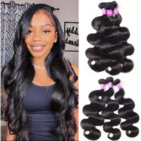 12A Human Hair Bundles 300G Body Wave Bundles Human Hair Extensions 24 26 26 Inch Brazilian Virgin Body Wave 3 Pieces Deals Unprocessed Brazilian Quick Weave Extensions Natural Black