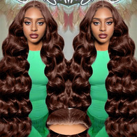 Glueless Wigs Human Hair Pre Plucked Pre Cut Brown 220% Density Chocolate Brown Glueless Wig Human Hair 7X5 Body Wave Lace Front Wigs Human Hair 32Inch 3 Seconds Ready To Wear