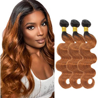 1B30 Ombre Brown Bundles Human Hair Body Wave 3 Bundles 14 16 18 Inch Unprocessed Brazilian Virgin Remy Dark Brown Body Wave Bundle Human Hair Extensions