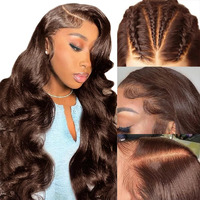 Litmisr 28Inch Chocolate Brown Lace Front 200% Density Brown Wig Human Hair 13X4 Hd Lace Front Wigs Human Hair Brown Pre Plucked With Baby Hair Brown Body Wave Human Hair Wig For Women