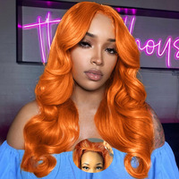 Ailwelia Ginger Glueless Body Wave Bob Wig Human Hair 200% Density 5X5 Hd Lace Closure Wigs For Black Women #350 Wear And Go Glueless Bob Wig Human Hair With Baby Hair 18 Inch
