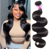 12A Human Hair Bundles 100G Body Wave Bundles Human Hair Extensions 22 Inch Brazilian Virgin Body Wave 1 Piece Deal Unprocessed Brazilian Quick Weave Extensions Natural Black