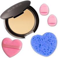 Beetbul Makeup & Exfoliation Kit - Biss   Compact Powder + 1 Medium Velvet Puff + 2 Finger Puffs + 1 Facial Exfoliating Sponge (06 Natural Beige, One Size)