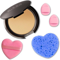 Beetbul Makeup & Exfoliation Kit - Biss   Compact Powder + 1 Medium Velvet Puff + 2 Finger Puffs + 1 Facial Exfoliating Sponge (10 Honey, One Size)