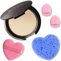 Beetbul Makeup & Exfoliation Kit - Biss   Compact Powder + 1 Medium Velvet Puff + 2 Finger Puffs + 1 Facial Exfoliating Sponge (01 Translucid, One Size)