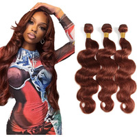 22 24 26 Inch Reddish Brown Bundles Color 33 Brown Body Wave Human Hair Bundle 8A Grade Color 33 Auburn Bundle Copper Body Wave Bundles Hair Extensions 300G