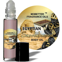 Mobetter Fragrance Oils Egyptian Sandalwood Fragrance Body Oil 1/3 Oz Roll On Glass Bottle