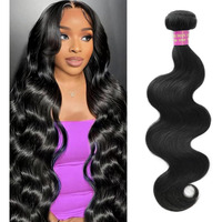 Body Wave Bundles Human Hair 32 Inch 12A Human Hair Bundles Real 100% Raw Unprocessed Brazilian Virgin Sew In Quick Weave Natural Black Deals Thick Hair Extensions