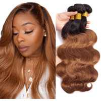 Brown Body Wave Bundles Human Hair 1B/30 Human Hair Bundles 24 26 28 Inch Ombre Bundle Soft And Healthy Unprocessed Brazilian Remy Hair Extensions Double Weft Deals