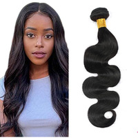Body Wave Bundle Natural Black Human Hair Bundle 100% Unprocessed Virgin Hair Brazilian Double Weft Extensions 18 Inch For Women