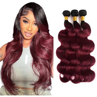 26 28 30 Inch Burgundy Bundles Ombre Body Wave Human Hair Bundles Brazilian Virgin Remy Hair Extensions Two Tone Black And Wine Red Bundle 1B99J Burgundy Body Wave Bundle