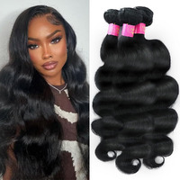 Human Hair Bundles 18 20 22 Inch Body Wave Bundles Human Hair 100% Unprocessed Brazilian Virgin Hair 3 Bundle Deals Human Hair Extensions For Women Natural Black