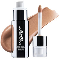 Sacheu Liquid Glow Stay-N Liquid Highlighter & Illuminator Makeup - 30Ml Long Lasting Luminous Glow Lightweight Dewy Finish, Sun Beam