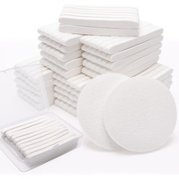 240+1 Pack White Compressed Facial Sponges, Luxiv Round Compress Face Cleaning Sponge For Estheticians Face Sponge Soft Compressed Makeup Sponges With Travel Case (240)