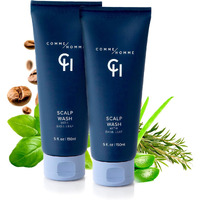 Comme Homme Hydrating Scalp Wash For Bald Men | Daily Face & Scalp Cleanser With Aloe, Basil, Tea Tree & Caffeine | Gently Cleanses, Soothes & Energizes | Pack Of 2 (5 Fl Oz Each)