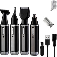 Nose Hair Trimmer For Women And Men, 4-In-1 Facial Hair Removal Trimmer Professional Eyebrow & Facial Hair Trimmer, Rechargeable Portble Waterproof Face Shaver Razor For Nose Ear Eyebrow Set
