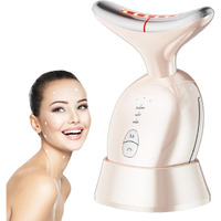 Facial Neck Massager, Multifunctional Face Massage Device, Face Sculpting Tool, Pink