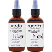 Pura D'Or B3 Niacinamide Advanced Facial Serum (3.3Oz X2 = 6.6Oz) Skin Care Formula With Retinol For Wrinkles, Hydration & Complexion - All Skin Types, Hypoallergenic - Women & Men