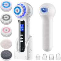 Umickoo Face Scrubber Exfoliator With Lcd Screen,Rechargeable Facial Cleansing Brush Ipx7 Waterproof 3 In 1 Blackhead Remover Vacuum For Exfoliating,Massaging And Deep Pore Cleansing