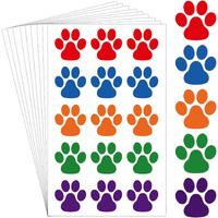 Harloon 20 Sheets 300 Pcs Paw Print Tattoos Temporary Paw Print Face Tattoos Dog Stickers Removable For Cheer Patrol Women Body Arm Foot(Multicolor)