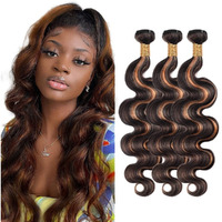 26 28 30 Inch Vinmdonm P1B30 Highlight Bundles Human Hair Ombre Brown Body Wave 3 Bundles Two Tone Black Mixed With Brown Bundle