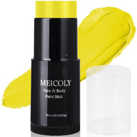 Meicoly Yellow Face Body Paint Stick,Yellow Face Paint For Halloween Lion Tiger Cosplay Makeup,Professional Sfx Makeup Face Painting For Adults And Kids,Waterproof Eye Black Stick
