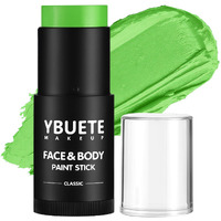 Ybuete Light Green Face Body Painting Stick, Professional Green Full-Coverage Cream Face Paint For St. Patrick's Day Halloween Sfx Witch Monster Cosplay Makeup, Washable Body Paint For Adult Carnival