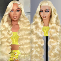 Kassamo 613 13X6 Lace Front Wig Human Hair 250 Density Blonde Wig Human Hair Pre Plucked Body Wave 13X6 Hd Lace Frontal Wigs Glueless Wigs For Women 24 Inch