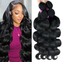 12A Human Hair Bundles16 18 20 22 Inch Body Wave Bundles Human Hair 4 Bundles100% Unprocessed Brazilian Virgin Hair Quick Weave Extensions Natural Black