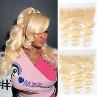 613 Blonde 13X4 Lace Frontal Closure Body Wave Ear To Ear Transparent Hd Lace Frontal 14 Inch Brazilian Virgin Human Hair Frontal Pre Plucked With Baby Hair