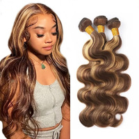 P427 Human Hair Bundles Honey Blonde Body Wave Bundles 26 28 30 Inch Unprocessed Brazilian Virgin Remy Hair 3 Bundle Brown Body Wave Bundle Human Hair Extensions