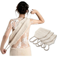 Marrassa Natural Sisal & Ramie Exfoliating Body Scrubber For Shower With Handle(3 Pcs) - Deep Cleanse Back Scrubber, Scrub Spa Tool For Glowing Skin & Whole Body Care (3Pcs)