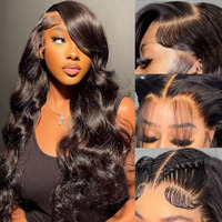 Body Wave Hd Lace Front Wigs Human Hair Pre Plucked 24 Inch 200% Density 13X6 Lace Front Wigs Human Hair Glueless Frontal Wigs Human Hair Pre Plucked Bleached Knots With Baby Hair Natural Color