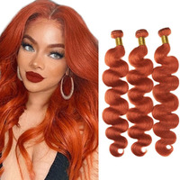 Ginger Bundles Color 350 Orange Body Wave Human Hair Bundle Ginger Orange Human Hair 3 Bundles 12 14 16 Inch Color 350 Orange Body Wave Bundle For Black Women