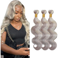 Grey Bundle Silver Body Wave Human Hair Bundles Grey/613 Body Wave Bundle 20 22 24 Inch Brazilian Unprocessed Virgin Hair 3 Bundles