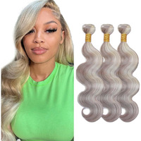 Grey Bundle Silver Body Wave Human Hair Bundles Grey/613 Body Wave Bundle 22 24 26 Inch Brazilian Unprocessed Virgin Hair 3 Bundles