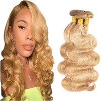 Honey Blonde Human Hair Bundles P27/613 Body Wave Bundles 10 12 14 Inch Brazilian Virgin Remy Hair Extensions Double Weft Honey Blonde Body Wave Human Hair Weave