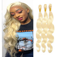 Niciitysi Blonde Bundles Human Hair Color 613 Body Wave Bundles 14 16 18 Inch Double Weft Brazilian Hair Extensions Soft And Silky For Women