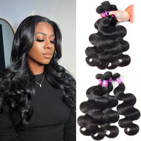 12A Human Hair Bundles 400G Body Wave Bundles Human Hair Extensions 18 18 18 18 Inch Brazilian Virgin Body Wave 4 Pieces Deals Unprocessed Brazilian Quick Weave Extensions Natural Black