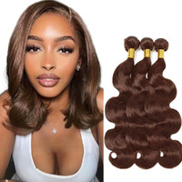 Color 4 Bundle Human Hair Chocolate Brown Body Wave Human Hair Bundles Brazilian Dark Brown Bundle Hair Weave 12 14 16 Inch Color 4 Body Wave Bundles