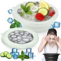 Face Ice Bath Bowl With Built-In Ice Tray, Silicone Ice Bowl Facial Folding Washbasin For Cold Plunge Therapy, Skin Tightening & Acne Relief, Reusable Ice Cubes Portable Spa Tool For Home & Travel