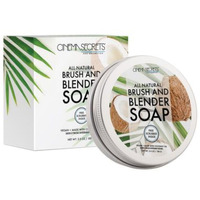 Cinema Secrets Vegan Makeup Brush Cleaner Soap - Brush & Make Up Sponge Cleaner With Scrubber - Formulated With Coconut Oil For Deep Cleansing & Conditioning - Vegan And Cruelty-Free Cleanser (3.5 Oz)
